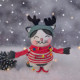Christmas Cat Felt Sewing Pattern PDF – 6 Inch Doll with Reindeer Hat & Sweater