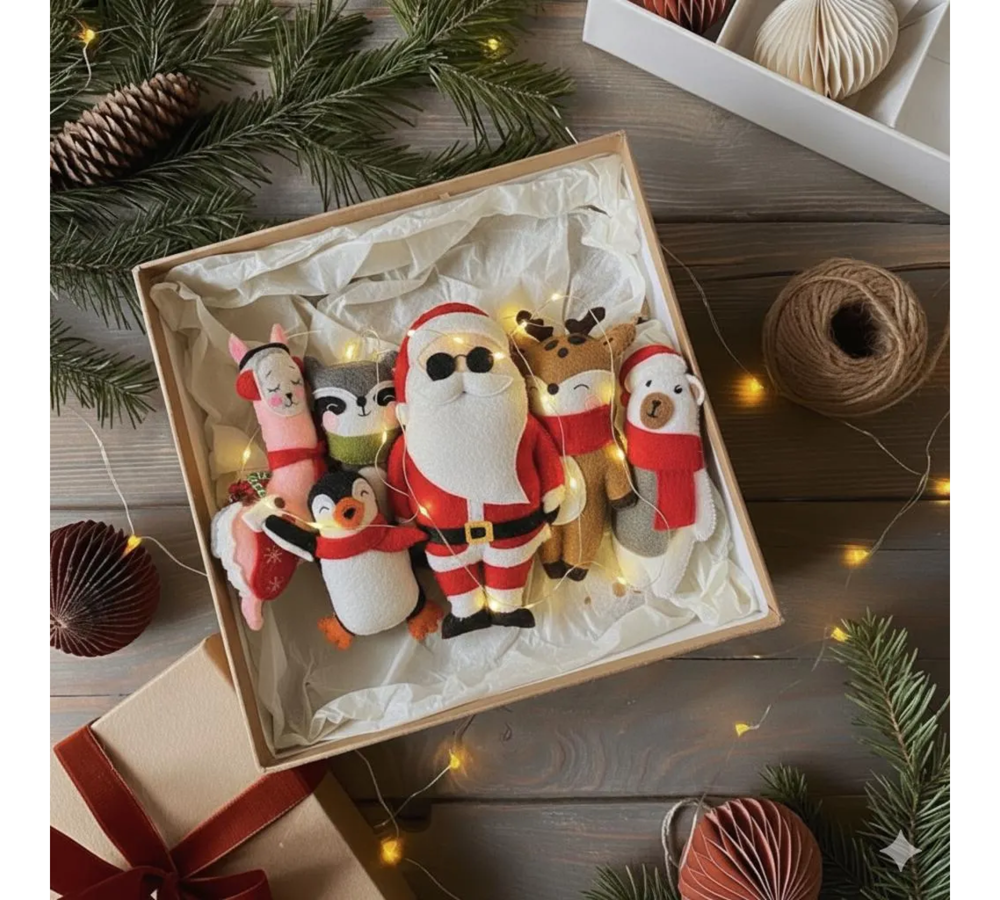 Christmas Felt Ornament Sewing Patterns PDF – 7 Holiday Animals & Santa