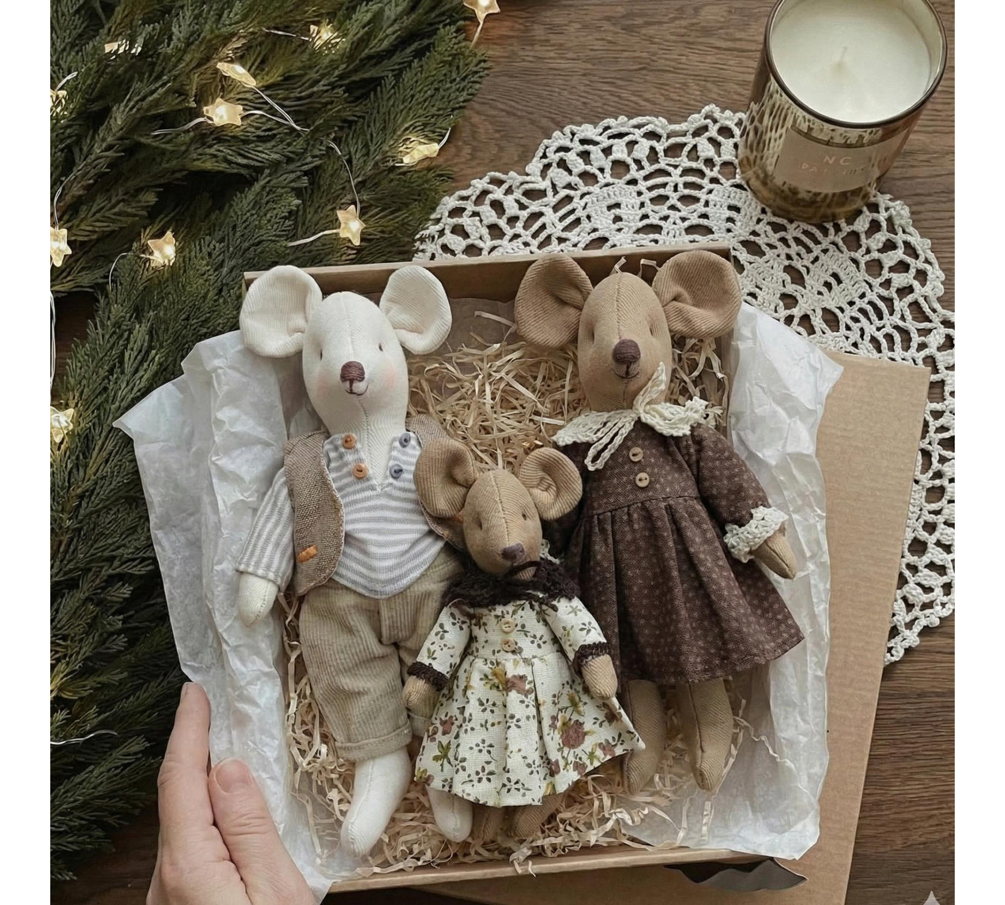 Mouse Family Sewing Pattern PDF – Cute Stuffed Mice with Clothes (Soft Doll Tutorial)