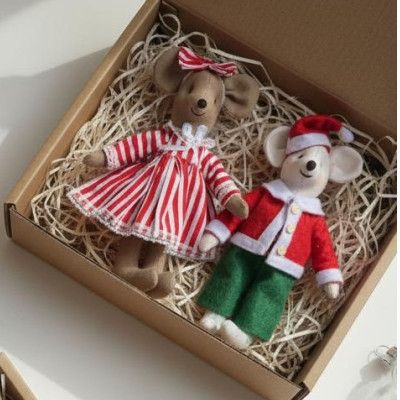 Christmas Mouse Sewing Pattern PDF – Felt Mice with Clothes, Santa Outfit, 6 inch Toy Pattern